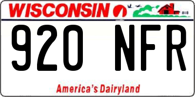 WI license plate 920NFR