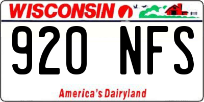WI license plate 920NFS