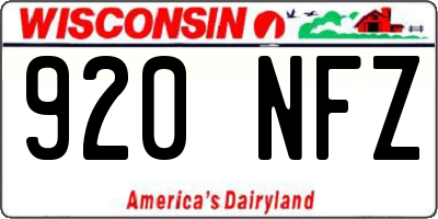 WI license plate 920NFZ
