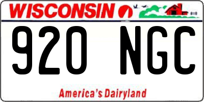 WI license plate 920NGC