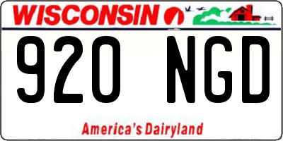 WI license plate 920NGD