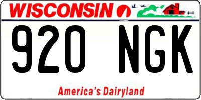 WI license plate 920NGK