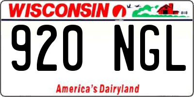 WI license plate 920NGL