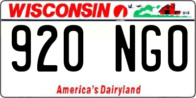 WI license plate 920NGO