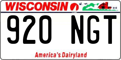 WI license plate 920NGT