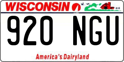 WI license plate 920NGU