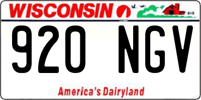 WI license plate 920NGV
