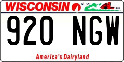 WI license plate 920NGW