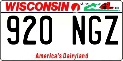 WI license plate 920NGZ