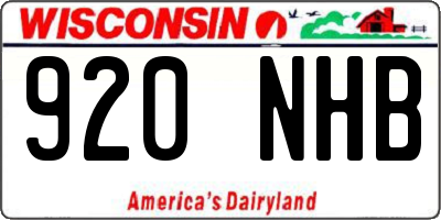WI license plate 920NHB