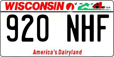 WI license plate 920NHF