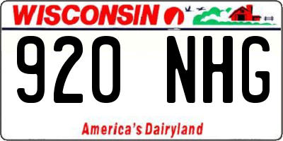 WI license plate 920NHG