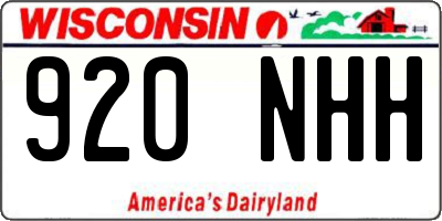 WI license plate 920NHH