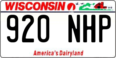 WI license plate 920NHP