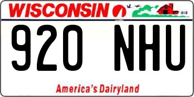 WI license plate 920NHU