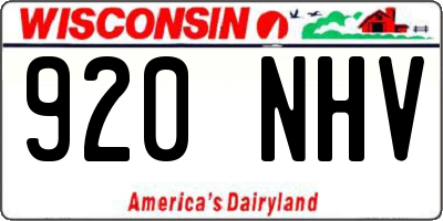 WI license plate 920NHV