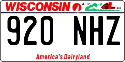 WI license plate 920NHZ