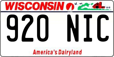 WI license plate 920NIC