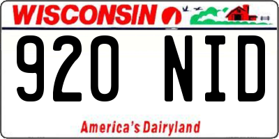 WI license plate 920NID