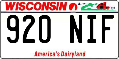 WI license plate 920NIF