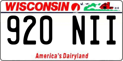 WI license plate 920NII