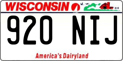 WI license plate 920NIJ