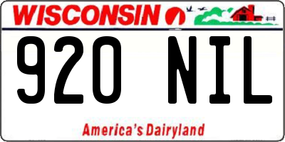 WI license plate 920NIL