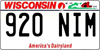 WI license plate 920NIM