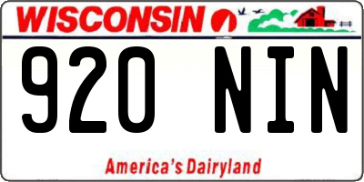 WI license plate 920NIN