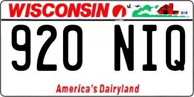 WI license plate 920NIQ