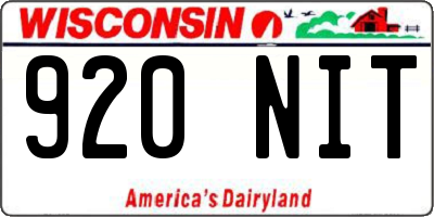 WI license plate 920NIT