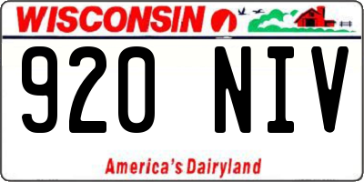 WI license plate 920NIV