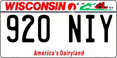 WI license plate 920NIY