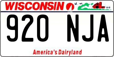 WI license plate 920NJA