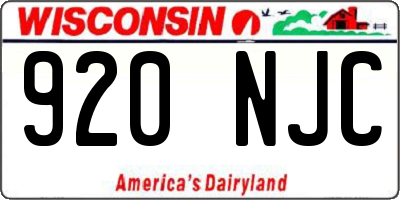 WI license plate 920NJC