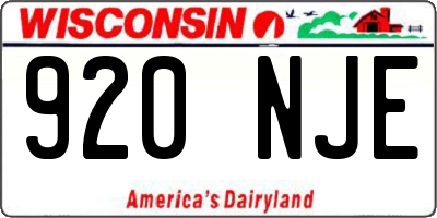 WI license plate 920NJE
