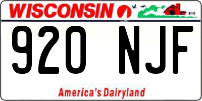 WI license plate 920NJF