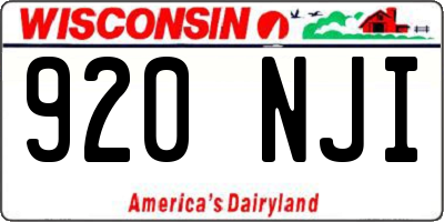 WI license plate 920NJI