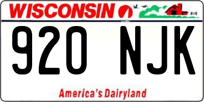 WI license plate 920NJK