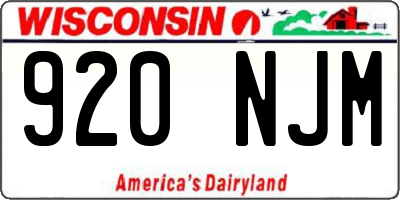 WI license plate 920NJM