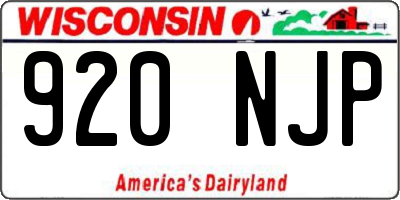 WI license plate 920NJP