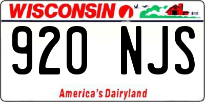 WI license plate 920NJS