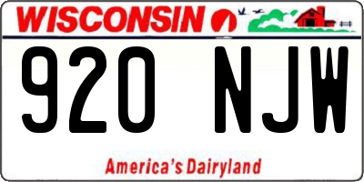 WI license plate 920NJW