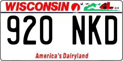 WI license plate 920NKD