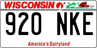 WI license plate 920NKE