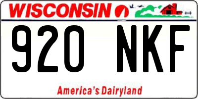 WI license plate 920NKF