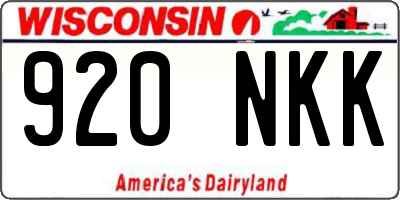 WI license plate 920NKK