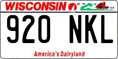 WI license plate 920NKL