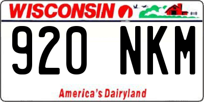 WI license plate 920NKM