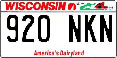 WI license plate 920NKN